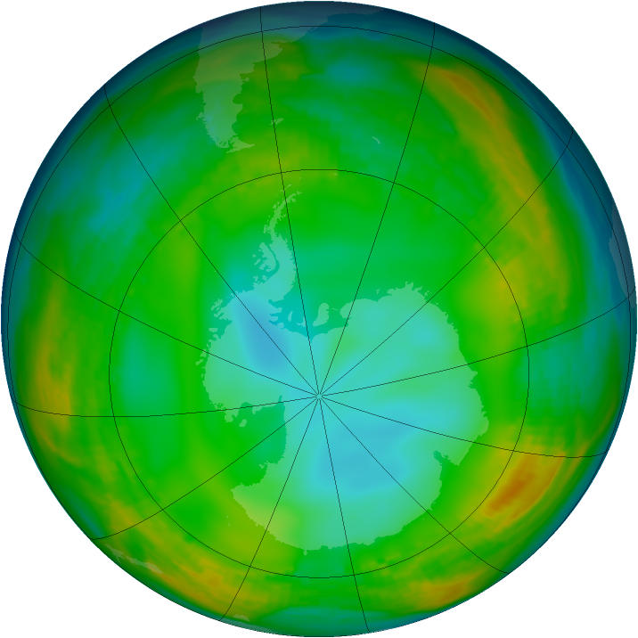 Antarctic ozone map for 08 July 1980